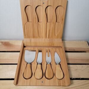 True Formaggio 4-Piece Bamboo Cheese Board and Tool Set